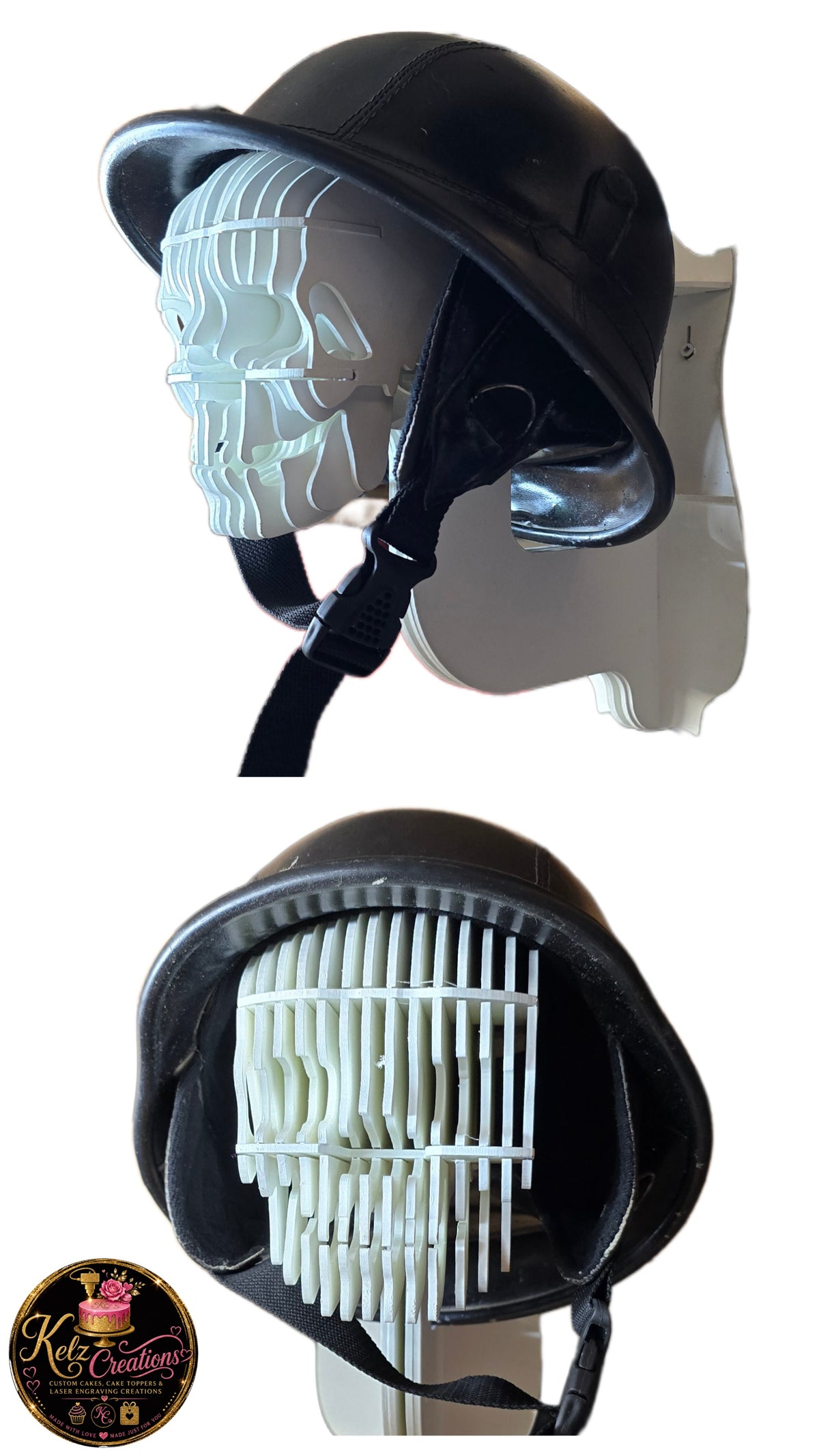 3d Skull shaped helmet/hat wall holder