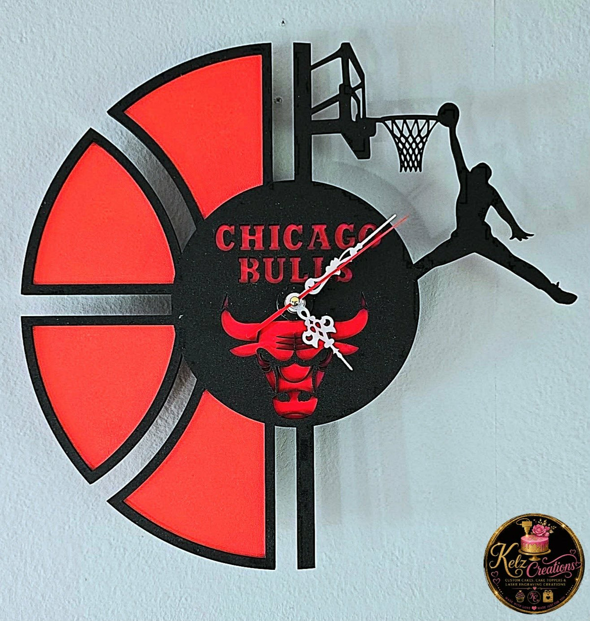 Personalised Laser Cut Wooden Basketball Clock