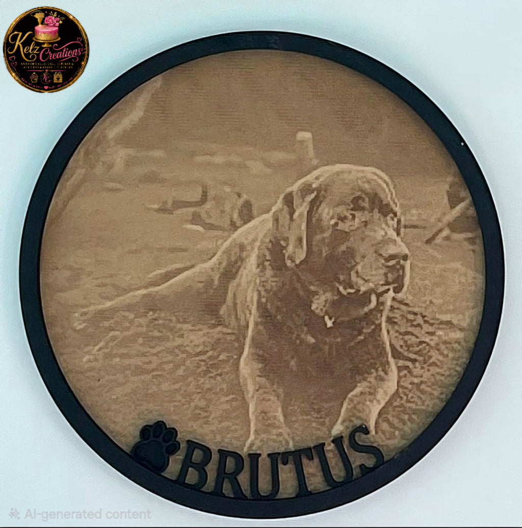 Laser engraved photo wall piece