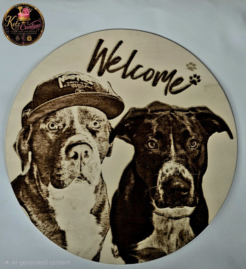Laser engraved photo wall piece