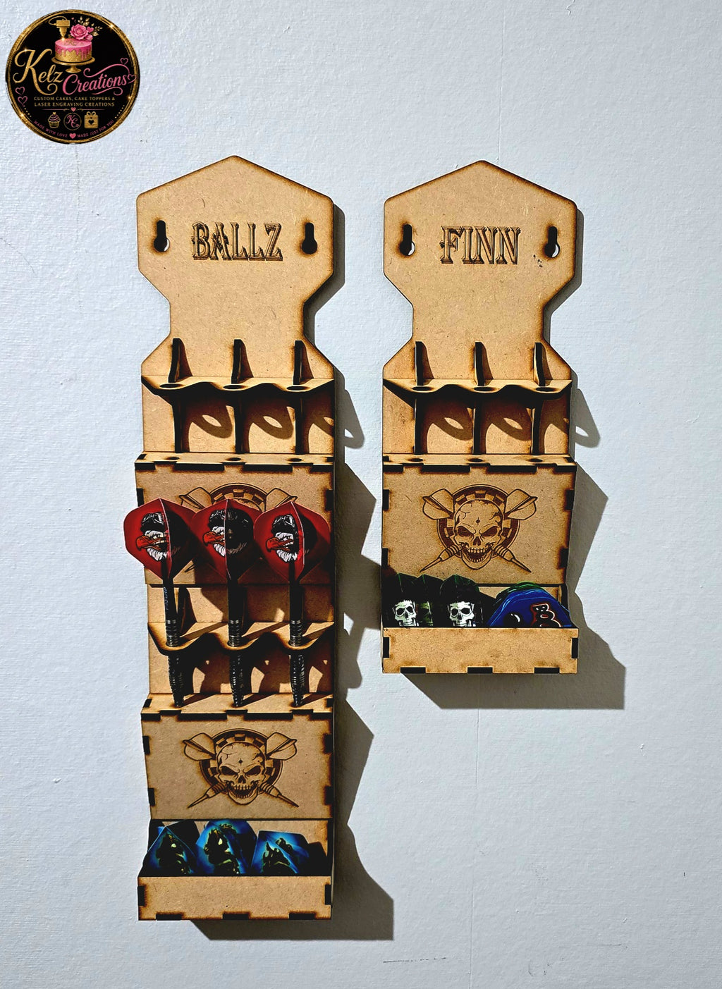 Personalised Laser Cut Darts Wall Display