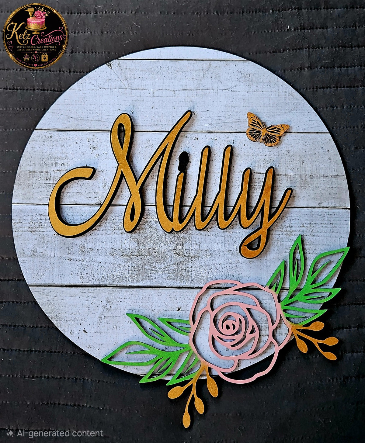 Multiple layered name wall plaque