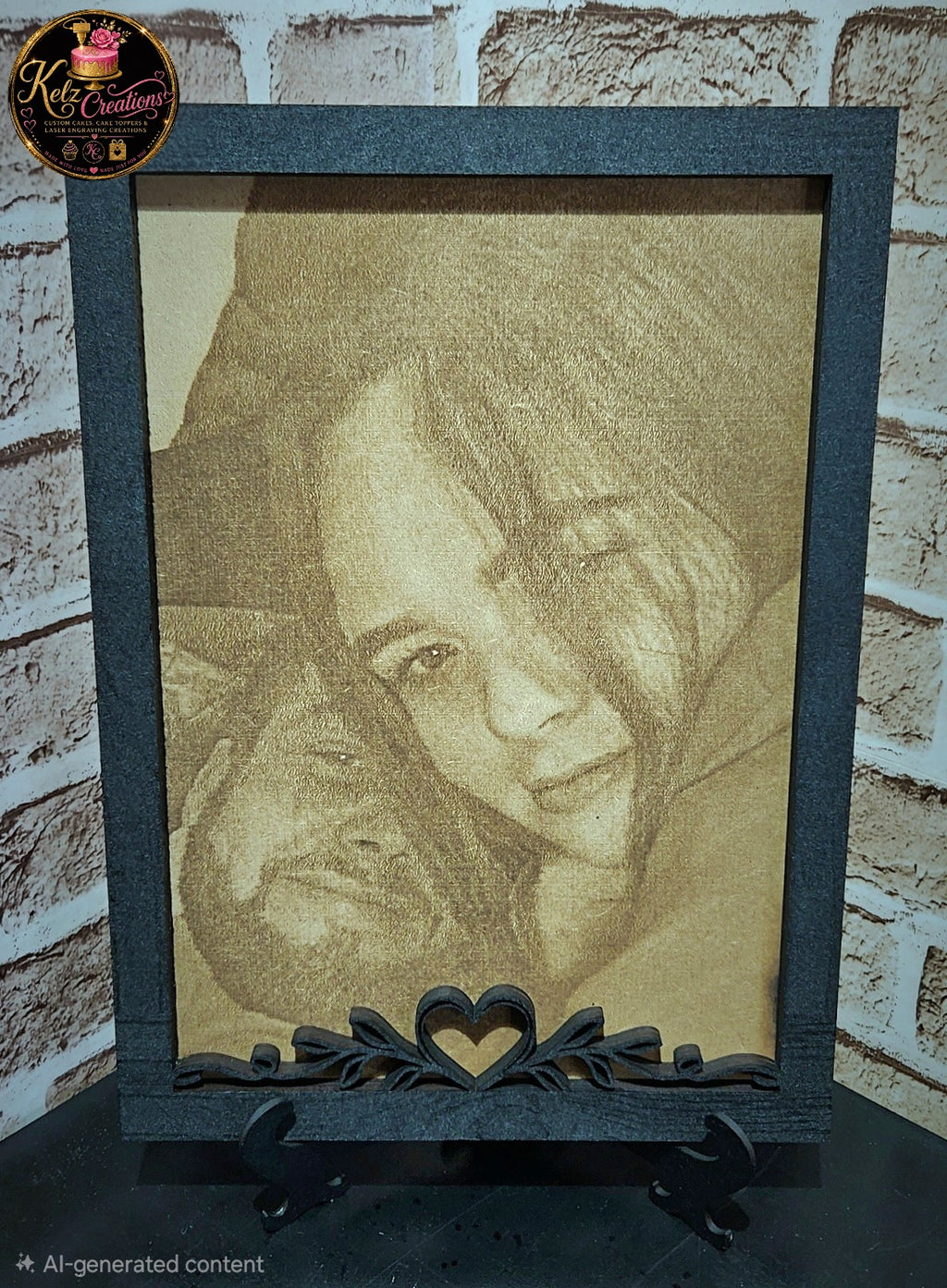 Laser engraved photo wall piece