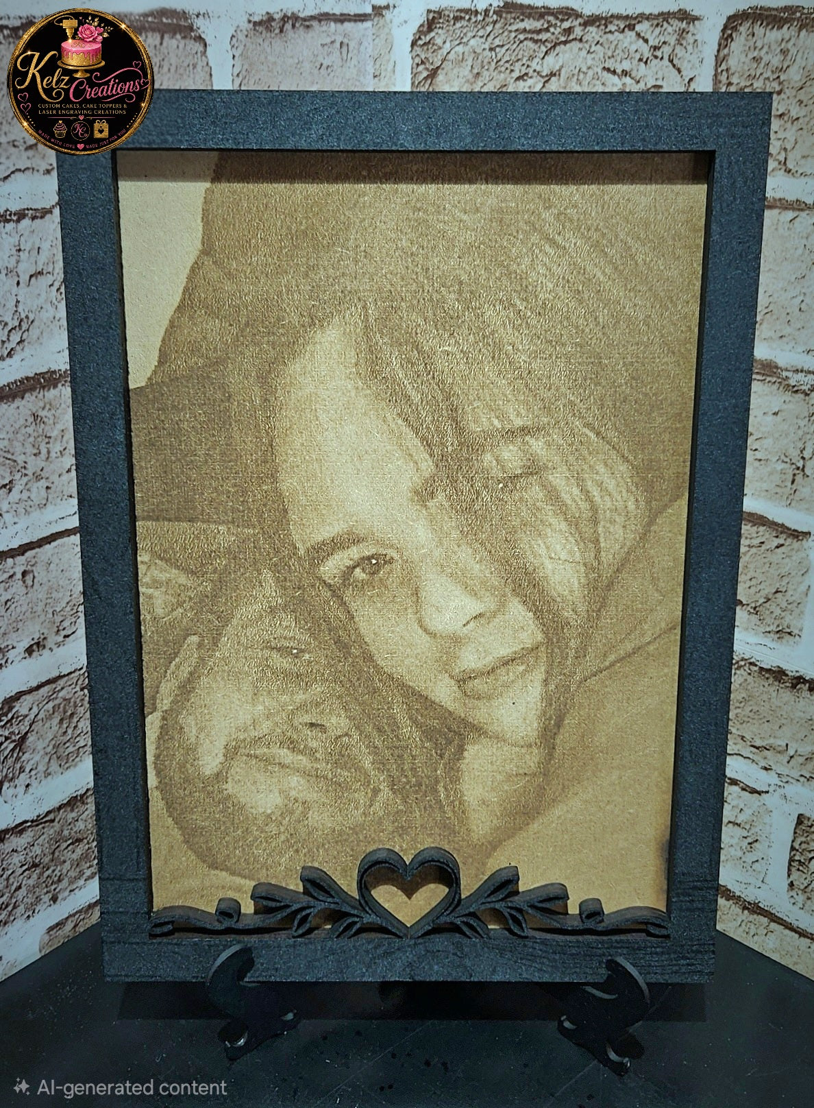 Laser engraved photo wall piece