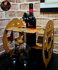 Wine bottle and glasses holder
