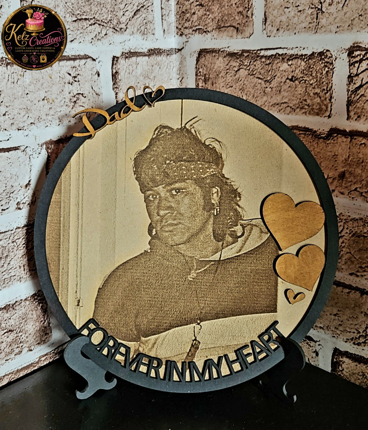 Laser engraved photo wall piece