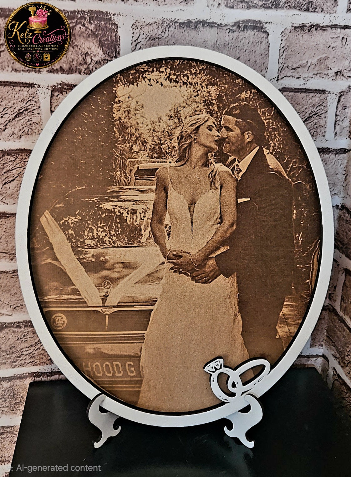 Laser engraved photo wall piece