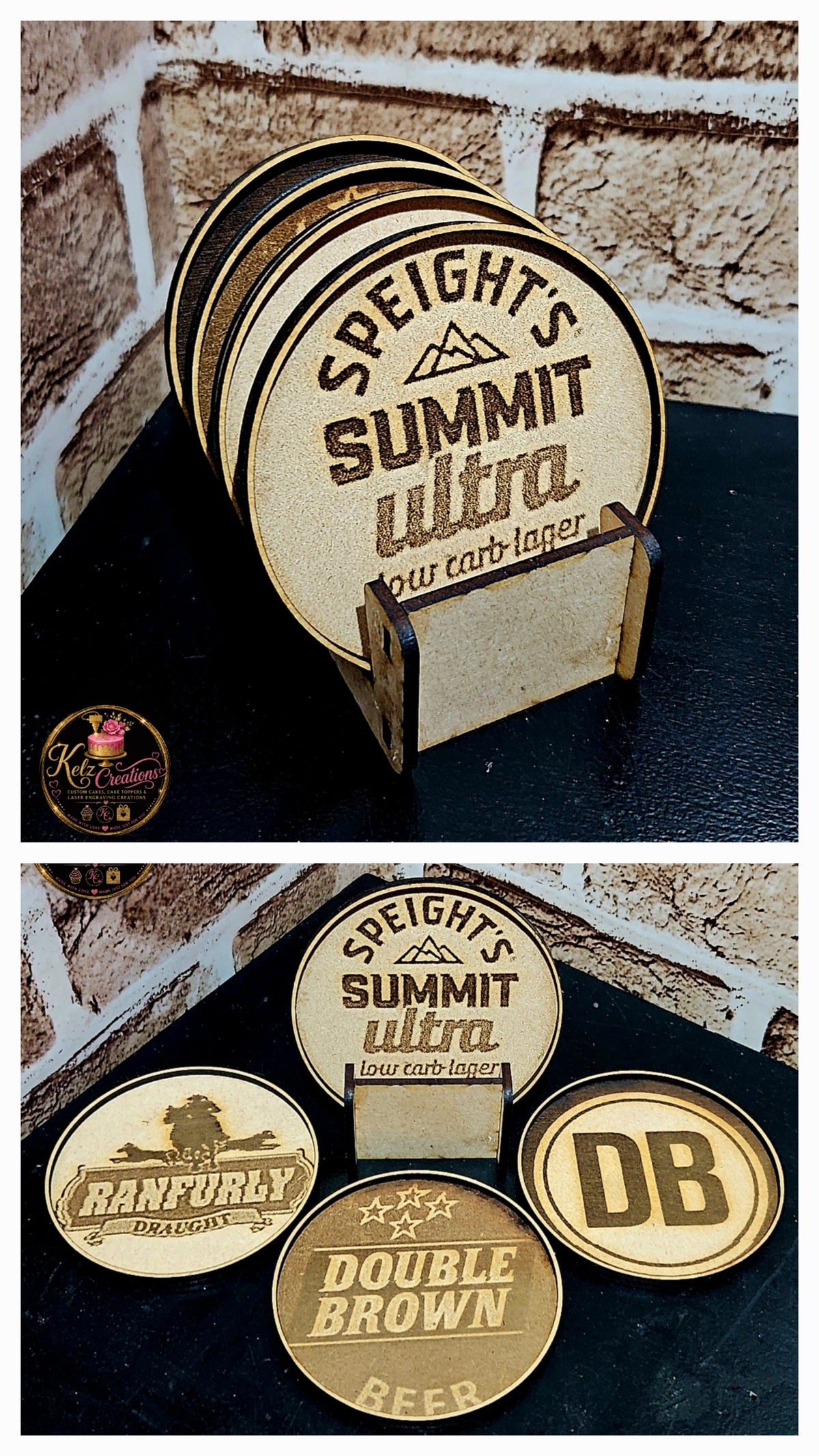 Personalised Laser engraved drink coaster set