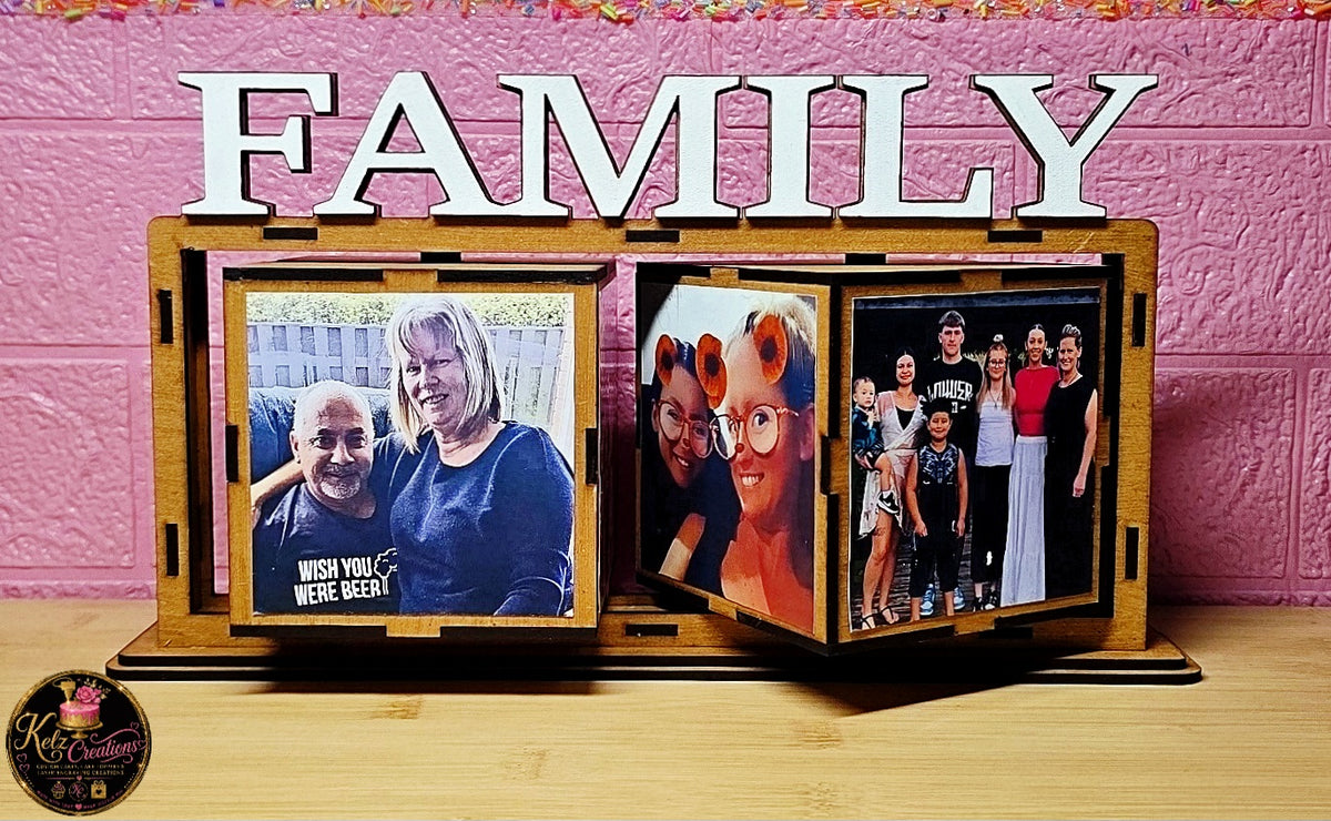 Personalised Wooden Revolving Photo Cube