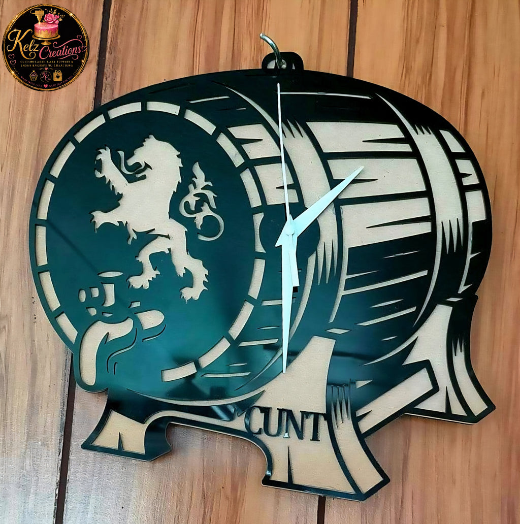 Beer Barrel wall clock