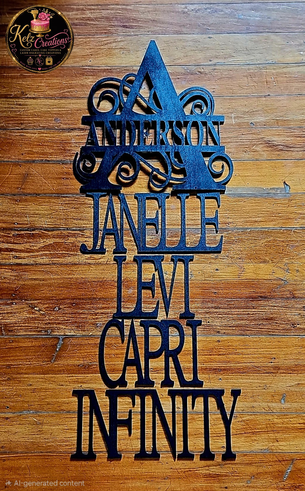 Single layer name wall piece