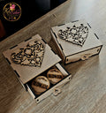 Personalised Wooden Token Set | 12 Tokens in Storage Box