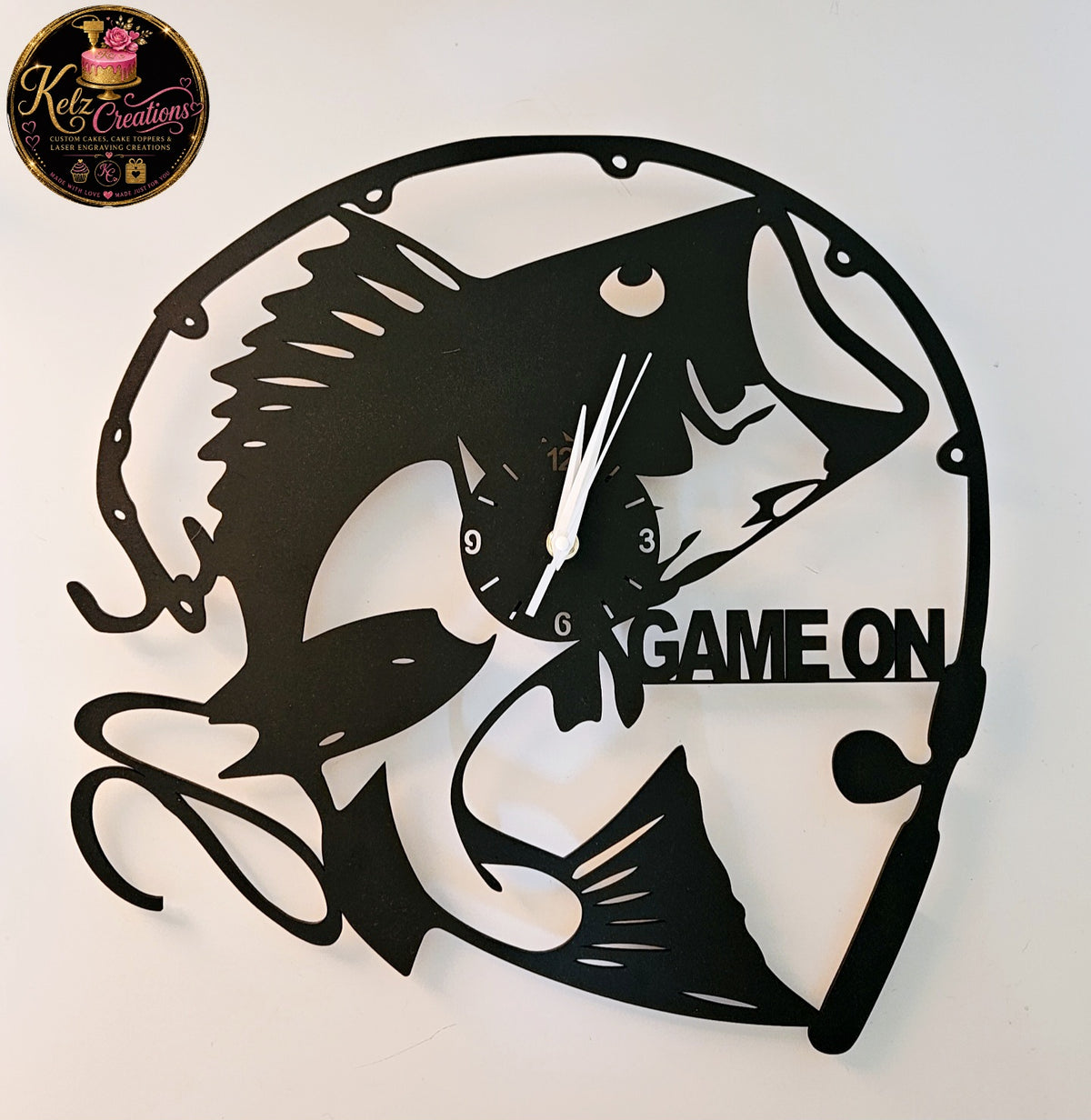 Fishing themed wall clock